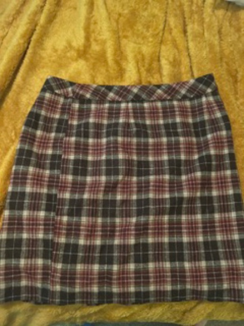 Plaid A-Line Women's Skirt in Brown and Burgundy